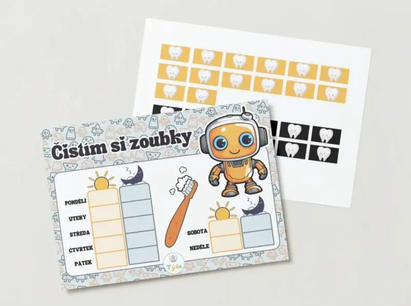 Čistím si zoubky - ROBOT - na suchý zip