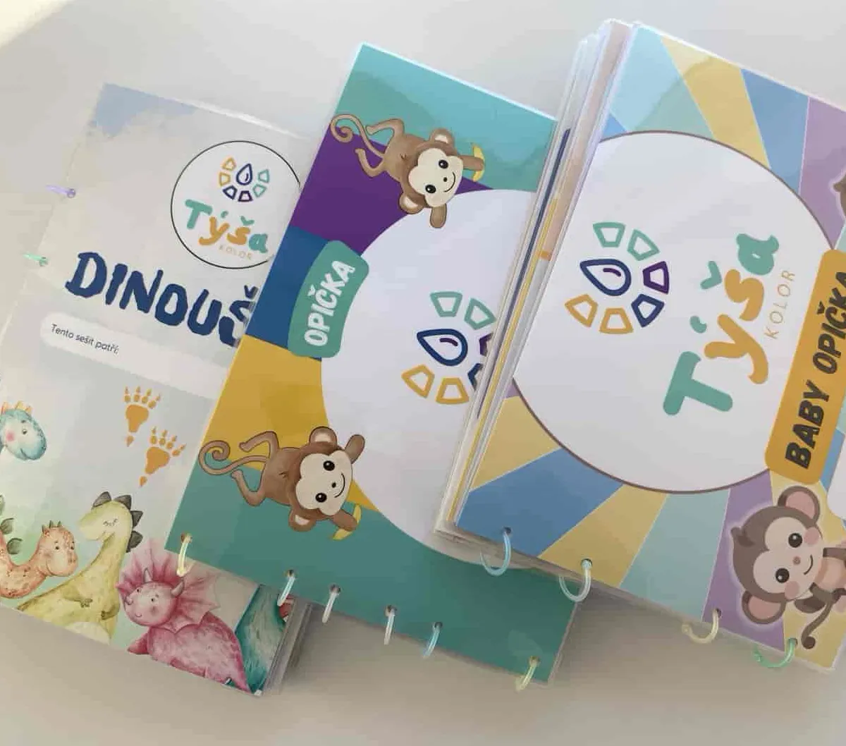 SET 3 ZÁBAVNÝCH SEŠITŮ - Opička, Baby Opička, Dinoušek
