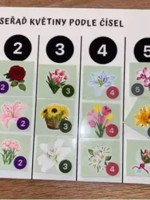 MEMO - A4 Hrací list SEŘAĎ KVĚTINY