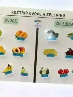 MEMO - A4 Hrací list ROZTŘIĎ OVOCE a ZELENINU