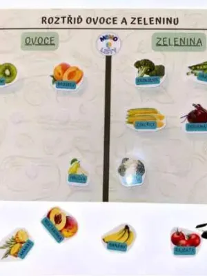 MEMO - A4 Hrací list ROZTŘIĎ OVOCE a ZELENINU