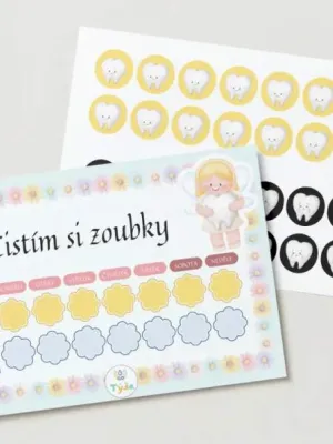 Čistím si zoubky - KVĚTINY - na suchý zip