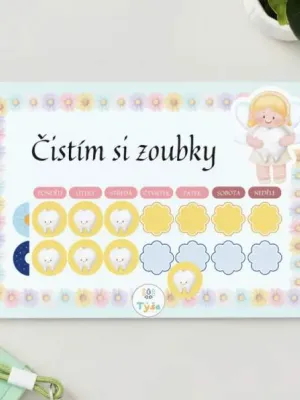 Čistím si zoubky - KVĚTINY - na suchý zip