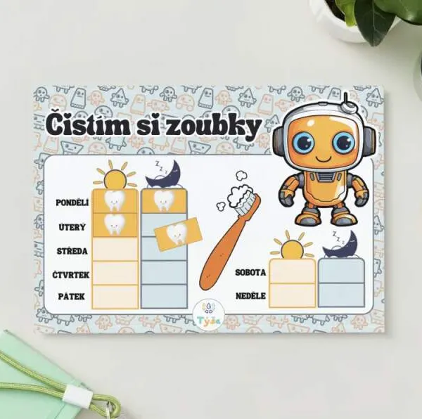 Produkt Čistím si zoubky - ROBOT - na suchý zip Obrázek