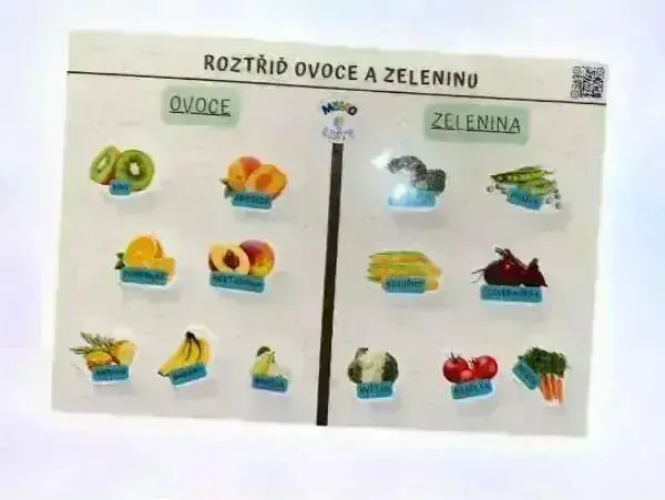 Produkt MEMO - A4 Hrací list ROZTŘIĎ OVOCE a ZELENINU Obrázek