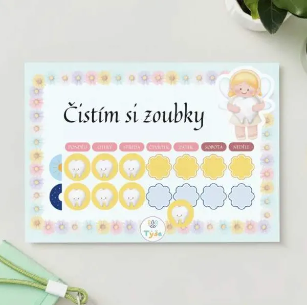 Produkt Čistím si zoubky - KVĚTINY - na suchý zip Obrázek